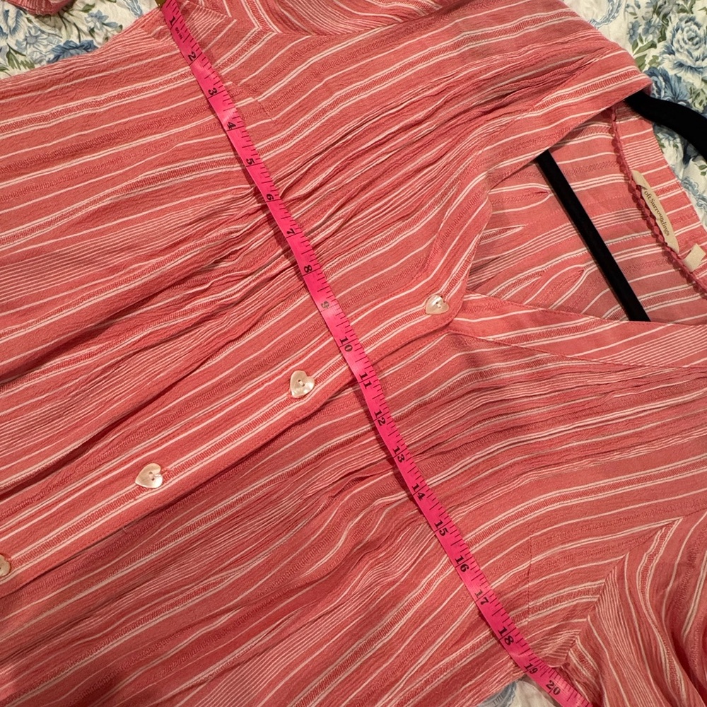 Soft Surroundings‎ Pinkish Coral Striped Blouse - Picture 6 of 7